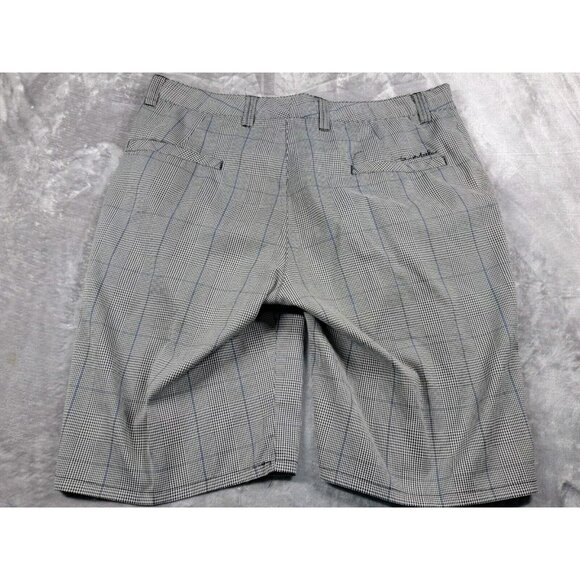 Travis Mathew Shorts Mens 36 black blue‎ Plaid Chino 10" inseam Stretch Casual - Picture 6 of 6
